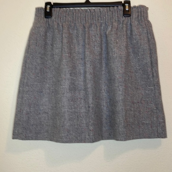 J Crew Gray Pleated Mini Flecked Wool Blend Skirt Size 10 NEW - Picture 1 of 6